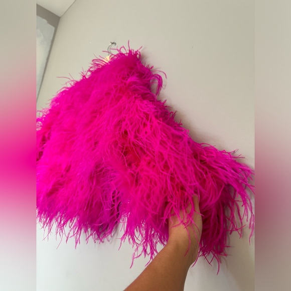 Bright Pink Ostrich Feather Coat - Picture 7 of 14